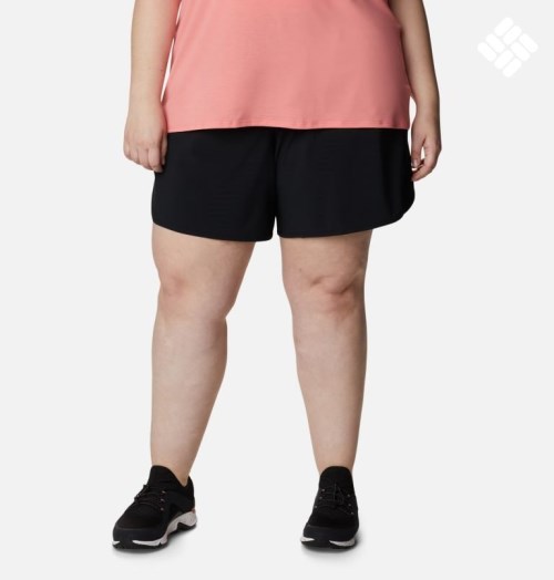 Columbia Bogata Bay Stretch Shorts Dame Svarte | Plus Size 95207R